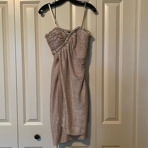 Hailey by Adrianna Papell, strapless silver dress size 4